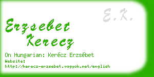 erzsebet kerecz business card
